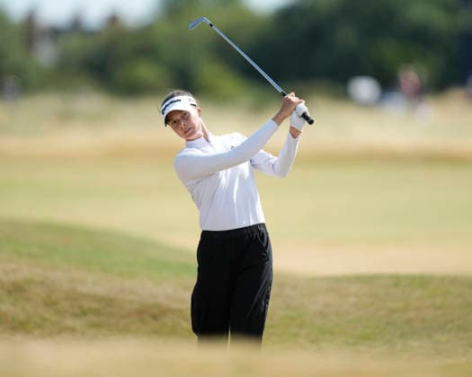 LYTHAM, ENGLAND - AUGUST 1: Esther Henseleit (GER) plays from the fifteenth fairway during Round 3 at the 50th AIG Women™s Open Championship at the Royal Lytham and St Anne™s Golf Club, Lytham on August 1, 2026 in Lancashire, England The 50th AIG Women™s Open Championship
