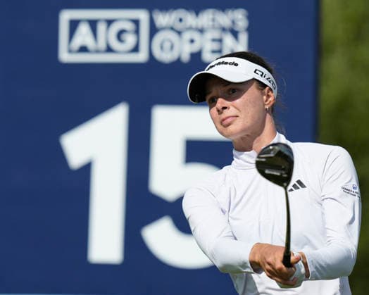 LYTHAM, ENGLAND - AUGUST 1: Esther Henseleit (GER) plays from the fifteenth tee during Round 3 at the 50th AIG Women™s Open Championship at the Royal Lytham and St Anne™s Golf Club, Lytham on August 1, 2026 in Lancashire, England The 50th AIG Women™s Open Championship