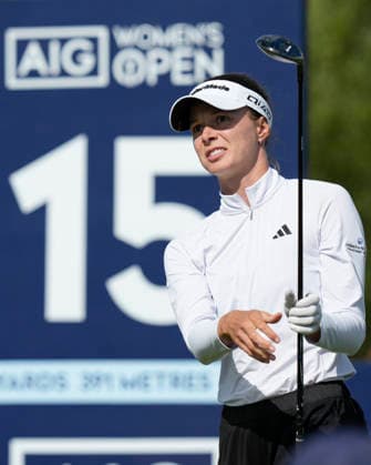 LYTHAM, ENGLAND - AUGUST 1: Esther Henseleit (GER) plays from the fifteenth tee during Round 3 at the 50th AIG Women™s Open Championship at the Royal Lytham and St Anne™s Golf Club, Lytham on August 1, 2026 in Lancashire, England The 50th AIG Women™s Open Championship