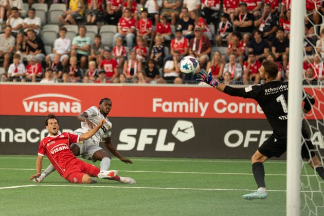 BERN, BERN, SWITZERLAND - AUGUST 1: Joël Monteiro of BSC Young Boys celebrates after scoring his team’s opening goal during the Swiss Super League match between FC Thun and BSC Young Boys at Stockhorn Arena on August 1, 2026 in Bern, Bern, Switzerland.  Copyright: xLivioxBaeriswylx xSPPx Sportspressphoto_SPR199008