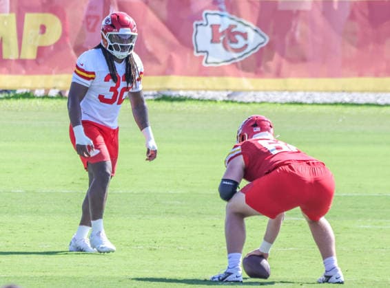 AUGUST 1, 2026: Kansas City Chiefs linebacker Nick Bolton reacts during practice at Chiefs training camp in St. Joseph, MO. CSM St. Joseph United States - ZUMAc04_ 20260801_zma_c04_085 Copyright: xRomanxPunox