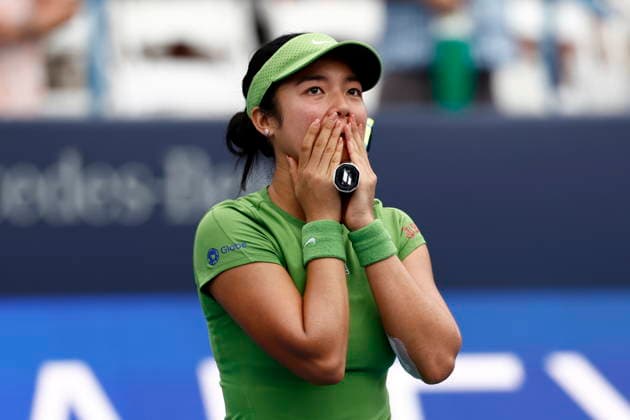 Mubadala Citi DC Tennis Open Alexandra Eala of the Philippines reacts after winning against Naomi Osaka of Japan during their semi final match at the Mubadala Citi DC Open in Washington, DC, USA, 01 August 2026. WASHINGTON DC UNITED STATES  Copyright: xWILLxOLIVERx