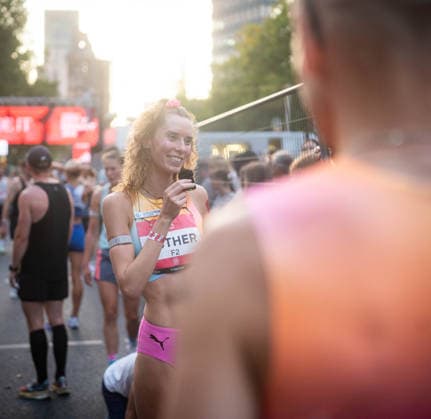 Adidas Runners City Night Berlin 2026 Interview: Pfeiffer Esther (Düsseldorf Athletics, F2) 10KM Frauen, adidas Runners City Night am Kurfürstendamm in Berlin-Charlottenburg, Berlin (Deutschland) am 01. August 2026 *** Adidas Runners City Night Berlin 2026 Interview with Esther Pfeiffer of Düsseldorf Athletics, Women’s F2 10KM, Adidas Runners City Night on Kurfürstendamm in Berlin-Charlottenburg, Berlin, Germany, on August 1, 2026 Copyright: xBEAUTIFULxSPORTS Kuehnx