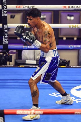 August 01, 2026: Junior Lightweight Francisco Pedroza in the ring during the Roach Jr. vs Zepeda card inside The Theater at the Virgin Hotels on August 1, 2026 in Las Vegas, NV. CSM. Las Vegas United States of America - ZUMAc04_ 20260801_zma_c04_111 Copyright: xChristopherxTrimx