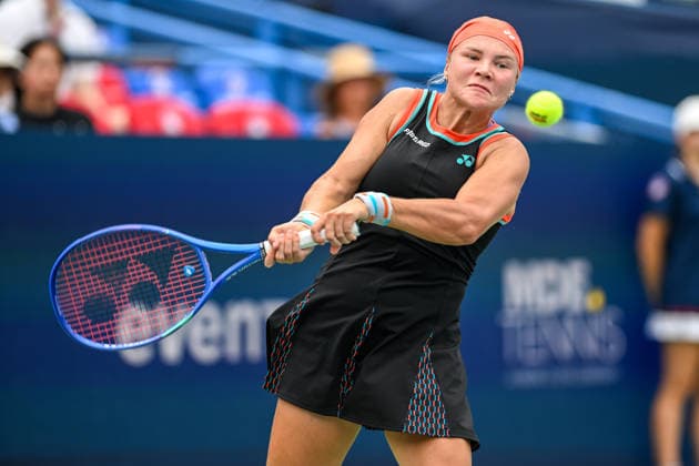 August 1, 2026, Washington, D.C, U.S: DIANA SHNAIDER hits a backhand during her semifinal loss to Jessica Pegula at the Rock Creek Tennis Center. Washington U.S - ZUMAg196 20260801_zap_g196_021 Copyright: xKylexGustafsonx