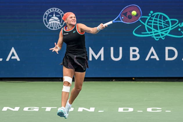 August 1, 2026, Washington, D.C, U.S: DIANA SHNAIDER hits a forehand during her semifinal loss to Jessica Pegula at the Rock Creek Tennis Center. Washington U.S - ZUMAg196 20260801_zap_g196_028 Copyright: xKylexGustafsonx
