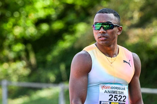 IFAM outdoor Oordegem 2026 Animesh Kujur (INDIA - Onbekend) runs 100m MEN pictured during IFAM outdoor Oordegem , on Saturday 1 August 2026 in Oordegem , Belgium . PHOTO ISOSPORT Stijn Audooren Oordegem Belgium  Copyright: xStijnxAudoorenx 20260801_164512_SA2_0342