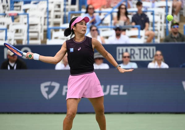 WASHINGTON, DC - AUGUST 01: Aldila Sutjiadi of Indonesia and Erin Routliffe (not in the picture) of New Zealand returns a shot in the Women s Doubles Final match against Andreja Klepac of Slovenia and Makoto Ninomiya of Japan on day 6 of the Mubadala Citi DC Open 2026 at William H.G. FitzGerald Tennis Center on August 1, 2026 in Washington, DC.  Copyright: xChinaxNewsxServicex 111657684022