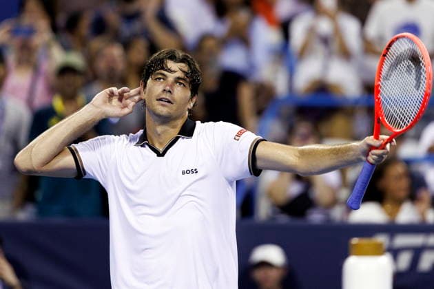 Mubadala Citi DC Tennis Open Taylor Fritz of the USA celebrates after beating Brandon Nakashima of the USA during their semi final match at the Mubadala Citi DC Open in Washington, DC, USA, 01 August 2026. WASHINGTON, DC DC UNITED STATES  Copyright: xWILLxOLIVERx