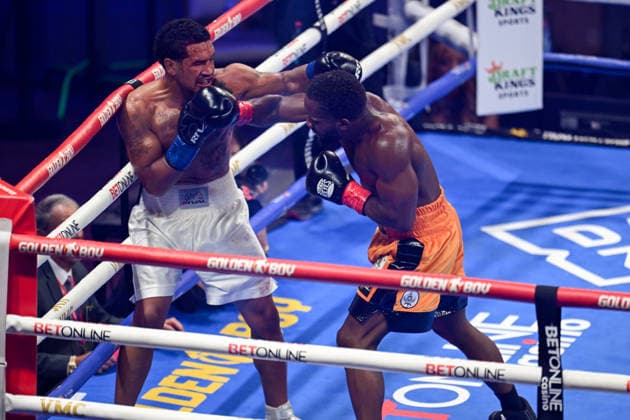 Charles Conwell vs. Paul Kroll in Las Vegas LAS VEGAS, NEVADA - AUG 1: Charles Conwell (in orange short) and Paul Kroll (in white short) exchange punches during their super welterweight title fight on Saturday night at The Theater Virgin Hotel in Las Vegas, Nevada, United States on August 1, 2026 on the undercard of Lamont Roach s and William Zepeda s clash for the WBC World Lightweight championship. Tayfun Coskun Anadolu Nevada United States. Editorial use only. Please get in touch for any other usage.  Copyright: x2026xAnadoluxTayfunxCoskunx