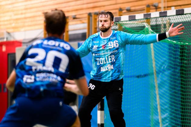 Altbach: HBL - 26 27 - SG BBM Bietigheim - Eulen Ludwigshafen Torhueter Jan Hrdlicka (Bietigheim) Altbach Baden-Württemberg Deutschland *** Altbach HBL 26 27 SG BBM Bietigheim Eulen Ludwigshafen Goalkeeper Jan Hrdlicka Bietigheim Altbach Baden-Württemberg Germany