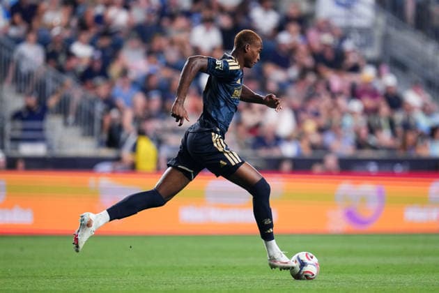 August 01, 2026: Philadelphia Union Defender Neil Pierre (44) controls the ball during the second half of an MLS, Fussball Herren, USA match against Atlanta United at Subaru Park in Chester, Pennsylvania. CSM Chester United States of America - ZUMAc04_ 20260801_zma_c04_197 Copyright: xKylexRoddenx
