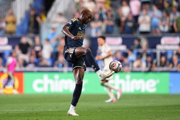 August 01, 2026: Philadelphia Union Defender Neil Pierre (44) controls the ball during the second half of an MLS, Fussball Herren, USA match against Atlanta United at Subaru Park in Chester, Pennsylvania. CSM Chester United States of America - ZUMAc04_ 20260801_zma_c04_201 Copyright: xKylexRoddenx