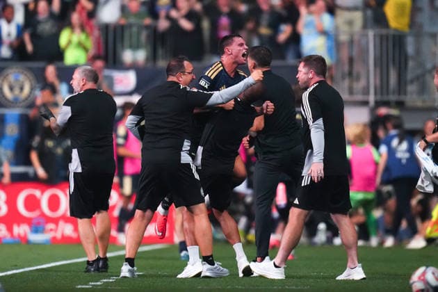 August 01, 2026: Philadelphia Union Defender Frankie Westfield (39) celebrates a goal during the second half of an MLS, Fussball Herren, USA match against Atlanta United at Subaru Park in Chester, Pennsylvania. CSM Chester United States of America - ZUMAc04_ 20260801_zma_c04_214 Copyright: xKylexRoddenx