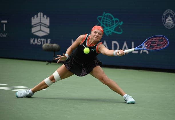 WASHINGTON, DC - AUGUST 01: Diana Shnaider of Russia returns a shot in the Women s Singles Semifinal match against Jessica Pegula of the United States on day 6 of the Mubadala Citi DC Open 2026 at William H.G. FitzGerald Tennis Center on August 1, 2026 in Washington, DC.  Copyright: xChinaxNewsxServicex 111657691046