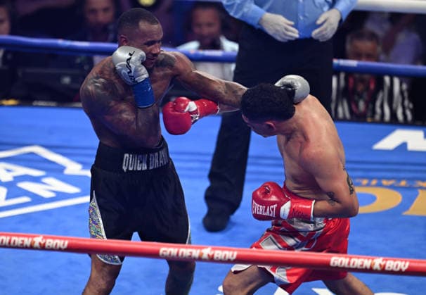 Raul Curiel vs. Quinton Randall in Las Vegas LAS VEGAS, NEVADA - AUG 1: Raul Curiel (in red short) and Quinton Randall (in black short) exchange punches during their super welterweight title fight on Saturday night at The Theater Virgin Hotel in Las Vegas, Nevada, United States on August 1, 2026 on the undercard of Lamont Roach s and William Zepeda s clash for the WBC World Lightweight championship. Tayfun Coskun Anadolu Nevada United States. Editorial use only. Please get in touch for any other usage.  Copyright: x2026xAnadoluxTayfunxCoskunx