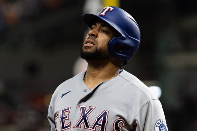 August 1, 2026, Houston, Texas, USA: Texas Rangers catcher ELIAS DIAS (35) walks back to the dugout after being struck out in the top of the eighth inning of a Major League Baseball game between the Texas Rangers and the Houston Astros, August 1, 2026, at Daikin Park in Houston, Texas. Houston USA - ZUMAg287 20260801_zsp_g287_044 Copyright: xMatthewxGuzmanx