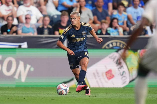 August 01, 2026: Philadelphia Union Midfielder Cavan Sullivan (6) passes the ball during the first half of an MLS, Fussball Herren, USA match against Atlanta United at Subaru Park in Chester, Pennsylvania. CSM Chester United States of America - ZUMAc04_ 20260801_zma_c04_217 Copyright: xKylexRoddenx