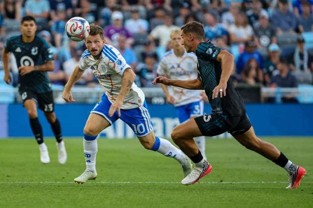 August 1, 2026, St. Paul, Minnesota, United States: San Diego FC forward ANDERS DREYER (10) tracks the ball. Minnesota United hosted San Diego August 1st. The teams faced off at Allianz Field in St. Paul, Minnesota. The teams drew 1-1. St. Paul United States - ZUMAt166 20260801_zsp_t166_029 Copyright: xMichaelxTurnerx