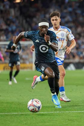 August 1, 2026, St. Paul, Minnesota, United States: Minnesota United FC forward KELVIN YEBOAH (9) runs up the field with the ball. Minnesota United hosted San Diego August 1st. The teams faced off at Allianz Field in St. Paul, Minnesota. The teams drew 1-1. St. Paul United States - ZUMAt166 20260801_zsp_t166_030 Copyright: xMichaelxTurnerx