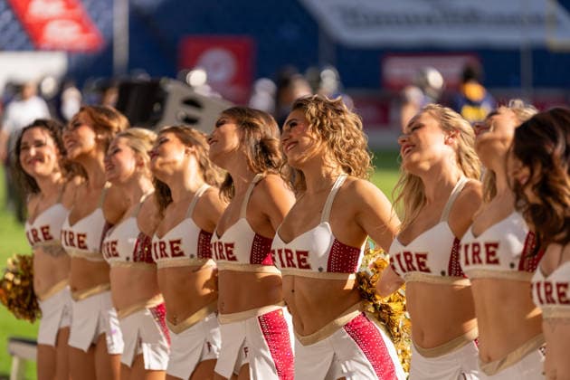 Die Cheerleader von Rhein Fire, GER Rhein Fire vs. Alpine Rams, American Football, AFLE, Saison 2026, 01.08.2026 GER Rhein Fire vs. Alpine Rams, American Football, AFLE, Saison 2026, 01.08.2026 Duisburg *** The Rhein Fire Cheerleaders, GER Rhein Fire vs. Alpine Rams, American Football, AFLE, 2026 Season, August 1, 2026 GER Rhein Fire vs. Alpine Rams, American Football, AFLE, 2026 Season, August 1, 2026 Duisburg Copyright: xEibner-Pressefoto FabianxFriesex EP_FFE