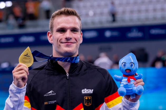 France, Paris, Centre Aquatique Olympique Metropole du Grand Paris, 01.08.2026, European Aquatics Championships Artistic Swimming, Day 1, Men™s 1m Springboard Final, Moritz Linus Wesemann of Germany winning Gold Medal, Photo by Eibner Pressefoto Tino Henschel European Aquatics Championships Artistic Swimming, Day 1, Men™s 1m Springboard Final Paris *** France, Paris, Centre Aquatique Olympique Metropole du Grand Paris, August 1, 2026, European Aquatics Championships – Artistic Swimming, Day 1, Men’s 1m Springboard Final, Moritz Linus Wesemann of Germany wins the gold medal, Photo by Eibner Pressefoto Tino Henschel European Aquatics Championships Artistic Swimming, Day 1, Men’s 1m Springboard Final, Paris Copyright: xEibnerxPressefotox