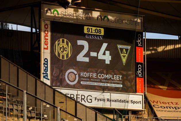 Endstand im Parkstad Limburg Stadion Roda Kerkrade vs. Alemannia Aachen, Fussball, Internationales Testspiel, Saison 2026 2027, 01.08.2026 Roda Kerkrade vs. Alemannia Aachen, Fussball, Internationales Testspiel, Saison 2026 2027, 01.08.2026 Kerkrade *** Final score at Parkstad Limburg Stadium: Roda Kerkrade vs. Alemannia Aachen, Soccer, International Friendly, 2026–2027 Season, August 1, 2026: Roda Kerkrade vs. Alemannia Aachen, Soccer, International Friendly, 2026–2027 Season, August 1, 2026, Kerkrade Copyright: xEibner-Pressefoto J.xDerondeaux EP_JDU