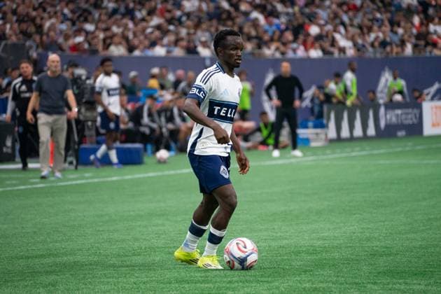 VANCOUVER, CANADA - AUGUST 1: Cheikh Sabaly of Vancouver Whitecaps FC controls the ball during the Major League Soccer match between Vancouver Whitecaps FC and Los Angeles FC at BC Place Stadium on August 1, 2026 in Vancouver, British Columbia, Canada.  Copyright: xAmyxElle SPPx Sportspressphoto_SPR199389