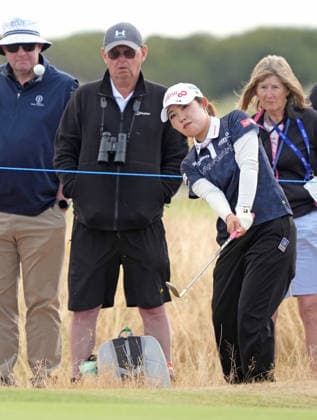 Golf: Women s British Open Ayaka Furue of Japan plays a shot on the first hole during the third round of the Women s British Open golf tournament on Aug. 1, 2026, at Royal Lytham and St Annes Golf Club in Lytham St Annes, England.  A14AA0005624760P