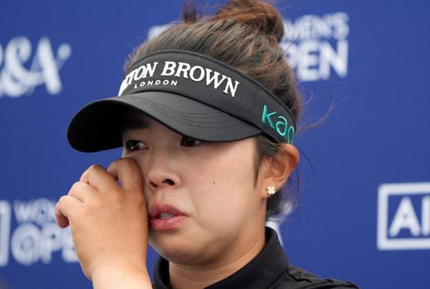 Golf: Women s British Open Miyu Yamashita of Japan meets the press after finishing the second round of the Women s British Open golf tournament on July 31, 2026, at Royal Lytham &amp; St Annes Golf Club in Lytham St Annes, England. The defending champion missed the cut.  A14AA0005624771P