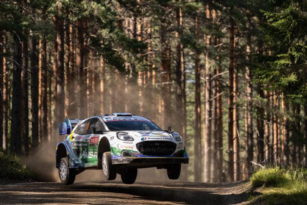 2026 FIA WRC, Motorsport Rallye, WM Secto Rally Finland Jon Armstrong and co-driver Shane Byrne of the Team M Ford World Rally Team drive their Ford Puma Rally1 car during the third day of the race at the 2026 FIA World Rally Championship Secto Rally Finland in Jyvaskyla, Finland. Jyväskylä Finland  Copyright: xLucaxBarsalix originalFilename:barsali-wrcsecto260801_npJcj.jpg