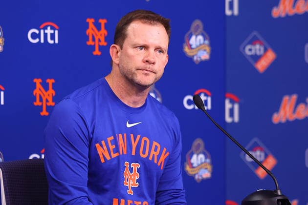 MLB, Baseball Herren, USA New York Mets press conference, PK, Pressekonferenz New York Mets manager Andy Green speaks to the media during a press conference in the Shannon Forde Press Conference Room at Citi Field in Flushing, New York, on August 1, 2026. Flushing N.Y. United States  Copyright: xGordonxDonovanx originalFilename:donovan-mlbmiami260801_npPBG.jpg