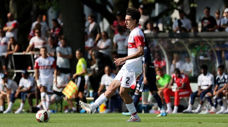 2026.08.01, Deutschland, Stuttgart, Fußball VfB Stuttgart vs. Paris FC, Ameen Al-Dakhil (VfB) *** August 1, 2026, Germany, Stuttgart, Soccer: VfB Stuttgart vs. Paris FC, Ameen Al Dakhil (VfB)