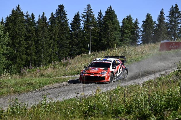 LKS 20260802 Oliver Solberg of Sweden during the special stage Himos-Jämsä at the WRC, Motorsport Rallye, WM Rally Finland in Jämsä, Finland on August 2, 2026. - RONI REKOMAA Jämsä Finland gaTFx9wLcog  Copyright: xRonixRekomaax gaTFx9wLcog