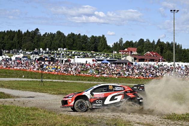 LKS 20260802 Oliver Solberg of Sweden during the special stage Himos-Jämsä at the WRC, Motorsport Rallye, WM Rally Finland in Jämsä, Finland on August 2, 2026. - RONI REKOMAA Jämsä Finland QfIa-xIxX4I  Copyright: xRonixRekomaax QfIa-xIxX4I