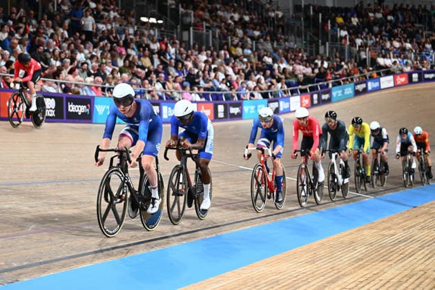 Glasgow 2026 Commonwealth Games Picture by Olly Hassell SWpix.com - 02 08 2026 - Glasgow 2026 Commonwealth Games - Track cycling, Rad, Radsport, Bahnrad, Bahn and Para Track Cycling - Sir Chris Hoy Velodrome, Glasgow, Scotland - Men s 40km Points Race - Qualifying Round - Mark Stewart of Scotland Glasgow Sir Chris Hoy Velodrome Scotland Copyright: x xSWpix.comx(t axPhotographyxHubxLtd)xOllyxHassell SWpix.comx SWP-3030-17465