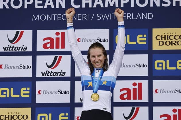 02.08.2026, Monteceneri, Monte Ceneri, 2026 UEC MTB European Championship, EM, Europameisterschaft XCO Women U23 s Final (cross country olympic) Anina Hutter 7 (SUI), 1st place, European Champion and gold medal Monteceneri Monte Ceneri Ticino Switzerland *** August 2, 2026, Monteceneri, Monte Ceneri, 2026 UEC MTB European Championship XCO Women U23 Final, Cross-Country Olympic, Anina Hutter 7 SUI, 1st place, European Champion and gold medal, Monteceneri, Monte Ceneri, Ticino, Switzerland Copyright: xJustPictures.ch FrancescoxMinghettix jp-en-FrMi-_NG_1178