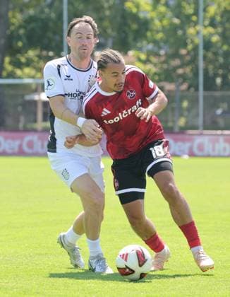 02.08.2026 - Fussball - Saison 2026 2027 - Testspiel Freundschaftsspiel Vorbereitungsspiel: 1. FC Nürnberg Nuernberg FCN ( Club ) - FSV Frankfurt - Sportfoto Zink DaMa - xdaxmax - Cas Peters (10, FSV Frankfurt ) Rafael Lubach (18, 1. FC Nürnberg FCN ) *** August 2, 2026 Soccer Season 2026–2027 Exhibition Match Friendly Match Preseason Match 1 FC Nuremberg Nuremberg FCN Club FSV Frankfurt Sports Photo Zink DaMa xdaxmax Cas Peters 10, FSV Frankfurt Rafael Lubach 18, 1 FC Nuremberg FCN