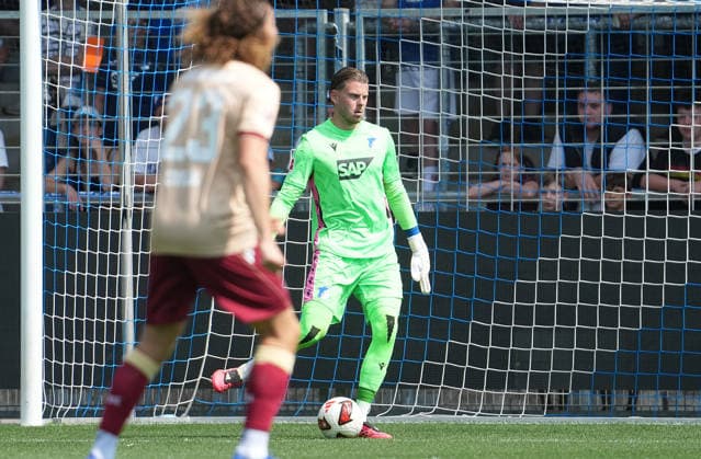 Testspiel, TSG Hoffenheim vs Karlsruher SC 01.08.2024, Dietmar-Hopp-Stadion, Hoffenheim, Testspiel, TSG Hoffenheim vs Karlsruher SC , Torwart Luca Philipp (Hoffenheim) Hoffenheim Dietmar-Hopp-Stadion Baden-Wuerttemberg Deutschland *** Friendly Match, TSG Hoffenheim vs. Karlsruher SC, August 1, 2024, Dietmar Hopp Stadium, Hoffenheim, Friendly Match, TSG Hoffenheim vs. Karlsruher SC, Goalie Luca Philipp, Hoffenheim, Dietmar Hopp Stadium, Baden-Württemberg, Germany Copyright: xNordphotox xBraticx