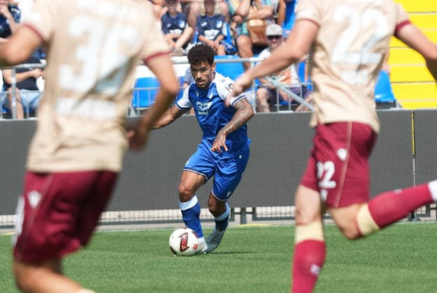 Testspiel, TSG Hoffenheim vs Karlsruher SC 01.08.2024, Dietmar-Hopp-Stadion, Hoffenheim, Testspiel, TSG Hoffenheim vs Karlsruher SC , Valentin Gendrey (Hoffenheim) Hoffenheim Dietmar-Hopp-Stadion Baden-Wuerttemberg Deutschland *** Friendly Match, TSG Hoffenheim vs. Karlsruher SC, August 1, 2024, Dietmar Hopp Stadium, Hoffenheim, Friendly Match, TSG Hoffenheim vs. Karlsruher SC, Valentin Gendrey, Hoffenheim, Dietmar Hopp Stadium, Baden-Württemberg, Germany Copyright: xNordphotox xBraticx