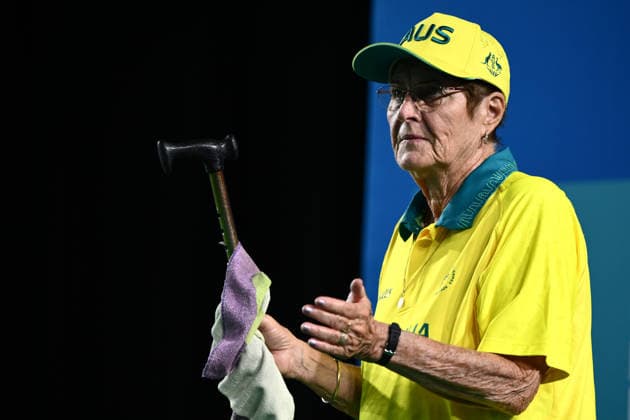 COM26 BOWLS, Louise Hoskins of Australia reacts during the Para Women™s Pairs B6-B8 Gold Medal match between Australia and New Zealand during the Glasgow 2026 Commonwealth Games at SEC Centre Hall 3 in Glasgow, Scotland, Sunday, August 2, 2026. ( NO ARCHIVING, EDITORIAL USE ONLY Glasgow Scotland United Kingdom  Copyright: xJOELxCARRETTx 20260802183374291722