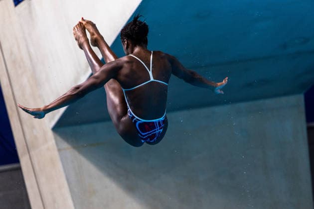 SWIMMING - EAC 2026 PARIS,FRANCE,02.AUG.26 - SWIMMING - European Aquatics Championships Paris 2026, diving, 1m springboard, women. Image shows Deschame Bent Aschmeil (GBR).  GEPAxpictures xPhilippxBrem