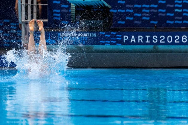 SWIMMING - EAC 2026 PARIS,FRANCE,02.AUG.26 - SWIMMING - European Aquatics Championships Paris 2026, diving, 1m springboard, women. Image shows Laura Valore (DEN).  GEPAxpictures xPhilippxBrem