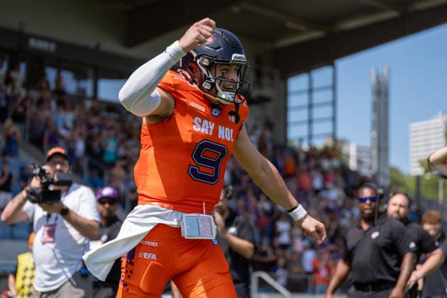 02.08.2026, xhfmx, American Football EFA European Football Alliance, Frankfurt Galaxy - Nordic Storm Zach Calzada (Galaxy Frankfurt, 9) (DFL DFB REGULATIONS PROHIBIT ANY USE OF PHOTOGRAPHS as IMAGE SEQUENCES and or QUASI-VIDEO) Frankfurt am Main *** August 2, 2026, xhfmx, American Football EFA European Football Alliance, Frankfurt Galaxy Nordic Storm Zach Calzada Galaxy Frankfurt, 9 DFL DFB REGULATIONS PROHIBIT ANY USE OF PHOTOGRAPHS AS IMAGE SEQUENCES AND OR QUASI-VIDEO Frankfurt am Main