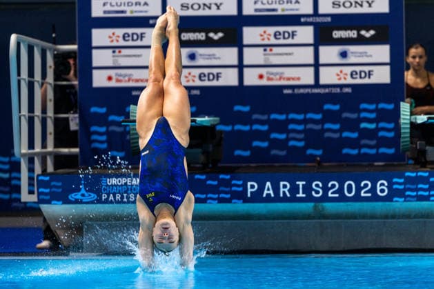 SWIMMING - EAC 2026 PARIS,FRANCE,02.AUG.26 - SWIMMING - European Aquatics Championships Paris 2026, diving, 1m springboard, women. Image shows Elna Widerstrom (SWE).  GEPAxpictures xPhilippxBrem