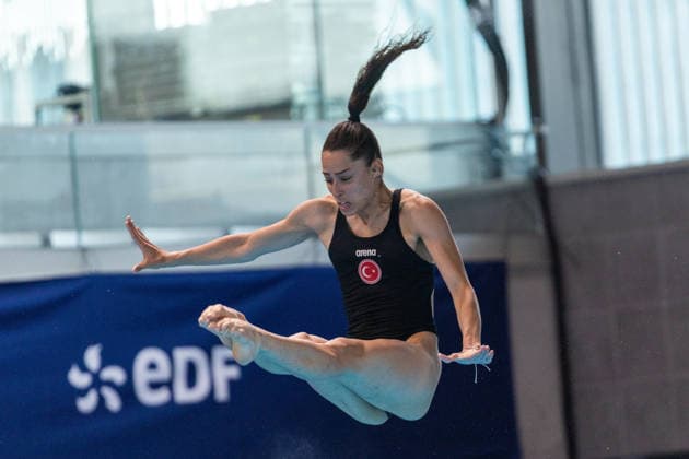 SWIMMING - EAC 2026 PARIS,FRANCE,02.AUG.26 - SWIMMING - European Aquatics Championships Paris 2026, diving, 1m springboard, women. Image shows Belissimi Ayden (TUR).  GEPAxpictures xPhilippxBrem