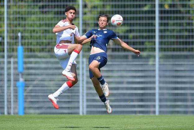 VfL Bochum U19 - 1. FC Köln U19 ** NUR FÜR REDAKTIONELLE ZWECKE ** EDITORIAL USE ONLY **<p>Fußball DFB-Pokal A-Junioren 1. Runde: VfL Bochum U19 - 1. FC Köln U19 am 02.08.2026 am Nachwuchszentrum Hiltroper Straße in Bochum Kevin Chidera Ekweribe ( 1. FC Köln U19 ), links - Gianluca Reschke ( VfL Bochum U19 ), rechts Deutschland Nordrhein-Westfalen Bochum Copyright: ThorstenxTillmann *** VfL Bochum U19 vs. 1. FC Köln U19 ** FOR EDITORIAL USE ONLY ** EDITORIAL USE ONLY ** p Soccer DFB Cup A Juniors 1st Round VfL Bochum U19 vs. 1. FC Köln U19 on August 2, 2026, at the Hiltroper Straße Youth Academy in Bochum Kevin Chidera Ekweribe of 1. FC Köln U19, on the left, Gianluca Reschke of VfL Bochum U19; on the right, Bochum, North Rhine-Westphalia, Germany. Copyright ThorstenxTillmann Copyright: ThorstenxTillmann doc86zfcbtfv8whug8igso ,EDITORIAL USE ONLY
