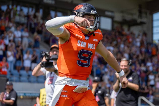 02.08.2026, xhfmx, American Football EFA European Football Alliance, Frankfurt Galaxy - Nordic Storm Zach Calzada (Galaxy Frankfurt, 9) (DFL DFB REGULATIONS PROHIBIT ANY USE OF PHOTOGRAPHS as IMAGE SEQUENCES and or QUASI-VIDEO) Frankfurt am Main *** August 2, 2026, xhfmx, American Football EFA European Football Alliance, Frankfurt Galaxy Nordic Storm Zach Calzada Galaxy Frankfurt, 9 DFL DFB REGULATIONS PROHIBIT ANY USE OF PHOTOGRAPHS AS IMAGE SEQUENCES AND OR QUASI-VIDEO Frankfurt am Main