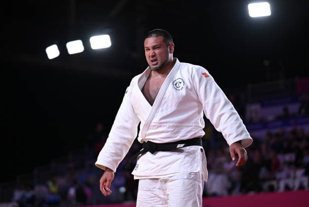 COM26 JUDO, Kayhan Ozcicek-Takagi of Australia reacts during the Mens Judo +100 kg Semi-Finals against John Messe Bessong of Canada during the Glasgow 2026 Commonwealth Games at SEC Centre Hall 4 in Glasgow, Scotland, Thursday, July 23, 2026. ( NO ARCHIVING, EDITORIAL USE ONLY Glasgow Scotland United Kingdom  Copyright: xLUKASxCOCHx 20260802133618231640