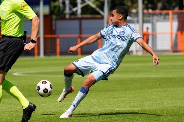 VOLENDAM , 13-02-2026 , Kras Stadium, season 2026 2027 , Pre season footbal . Match between FC Volendam and Ajax . Picture shows Ajax player Abdellah Ouazane Volendam - Ajax (friendly  x205403138x Copyright: